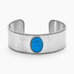 IMAGINE Bracelets Acier Inoxydable|Bracelets Joncs > Bracelet Jonc Tiffany Acier Blanc Pierre De Synthese