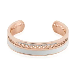 Bracelet Jonc Imagine Victoriano Acier Rose Strass