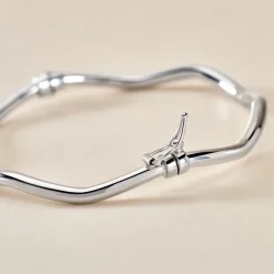 Marc Orian Bracelets Or|Bracelets Joncs > Bracelet Jonc Jennie Ondule Or Blanc