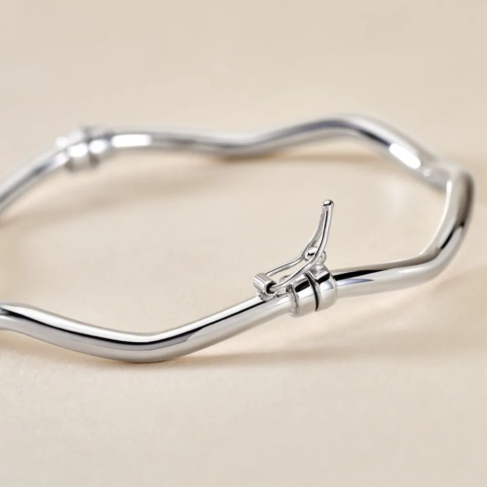 Marc Orian Bracelets Or|Bracelets Joncs > Bracelet Jonc Jennie Ondule Or Blanc