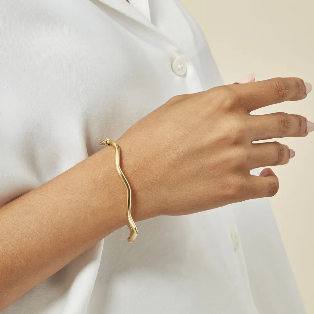 Marc Orian Bracelets Or|Bracelets Joncs > Bracelet Jonc Jennie Ondule Or Jaune