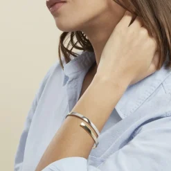 Marc Orian Bracelets Or|Bracelets Joncs > Bracelet Jonc Loise 2 Fils Carres Or Bicolore