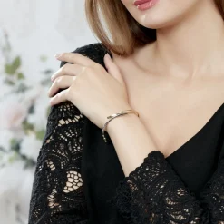 Marc Orian Bracelets Or|Bracelets Joncs > Bracelet Jonc Loise Flexible Or Bicolore