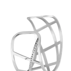 IMAGINE Bracelets Acier Inoxydable|Bracelets Joncs > Bracelet Jonc Melodi Acier Blanc Strass