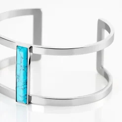 IMAGINE Bracelets Acier Inoxydable|Bracelets Joncs > Bracelet Jonc Merylie Acier Blanc Pierre De Synthese