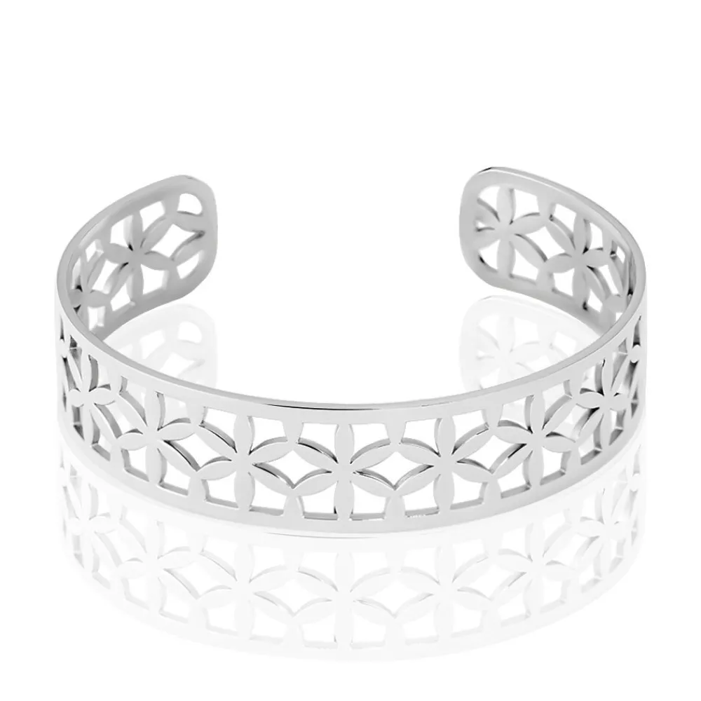 IMAGINE Bracelets Acier Inoxydable|Bracelets Joncs > Bracelet Jonc Milda Acier Blanc