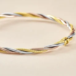 Marc Orian Bracelets Or|Bracelets Joncs > Bracelet Jonc Temani Or Tricolore