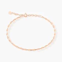 Bracelet Jonc Twist Argent Rose