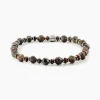 JOURDAN Bracelets Homme|Bracelets Acier Inoxydable > Bracelet Acier Blanc Pierre De Synthese Bronzite
