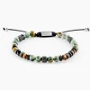 JOURDAN Bracelets Homme|Bracelets Quartz > Bracelet Archimedes Acier Argenté Oeil De Tigre Turquoise