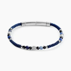 Bracelet Jourdan Arttu Acier Argenté Sodalite Agate