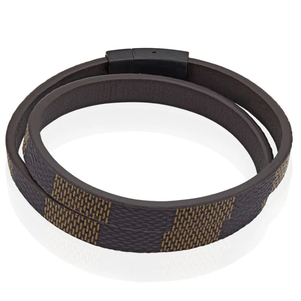 JOURDAN Bracelets Cuir|Bracelets Homme > Bracelet Chicago Cuir Noir Et Marron