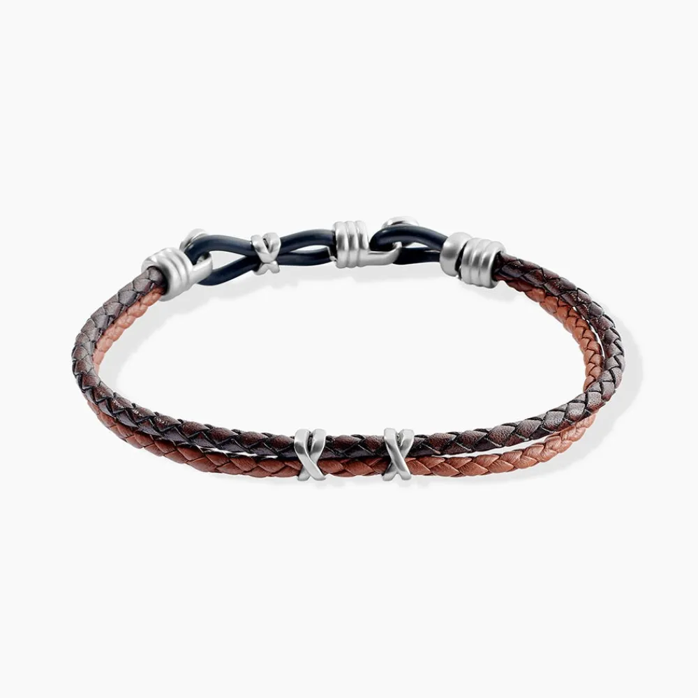 JOURDAN Bracelets Cuir|Bracelets Homme > Bracelet Colibri Acier Marron