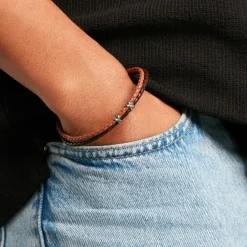 JOURDAN Bracelets Cuir|Bracelets Homme > Bracelet Colibri Acier Marron