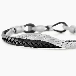JOURDAN Bracelets Cuir|Bracelets Homme > Bracelet Colibri Acier Argenté