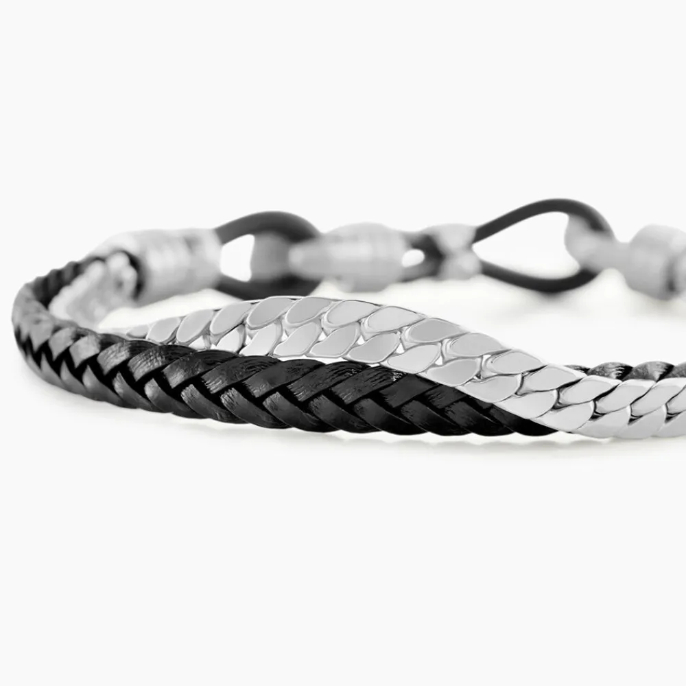 JOURDAN Bracelets Cuir|Bracelets Homme > Bracelet Colibri Acier Argenté
