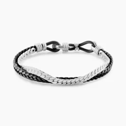 JOURDAN Bracelets Cuir|Bracelets Homme > Bracelet Colibri Acier Argenté