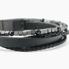 Bracelet Jourdan Cuir De Vache Noir Hématite Onyx