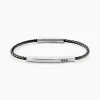 Bracelet Jourdan Cuir De Vache Noir Diamant Synthétique
