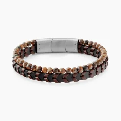 Bracelet Jourdan Cuir De Vache Oeil De Tigre