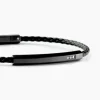 Bracelet Jourdan Cuir De Vache Noir Diamant Synthétique