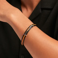 Bracelet Jourdan Damayanti Cuir Noir