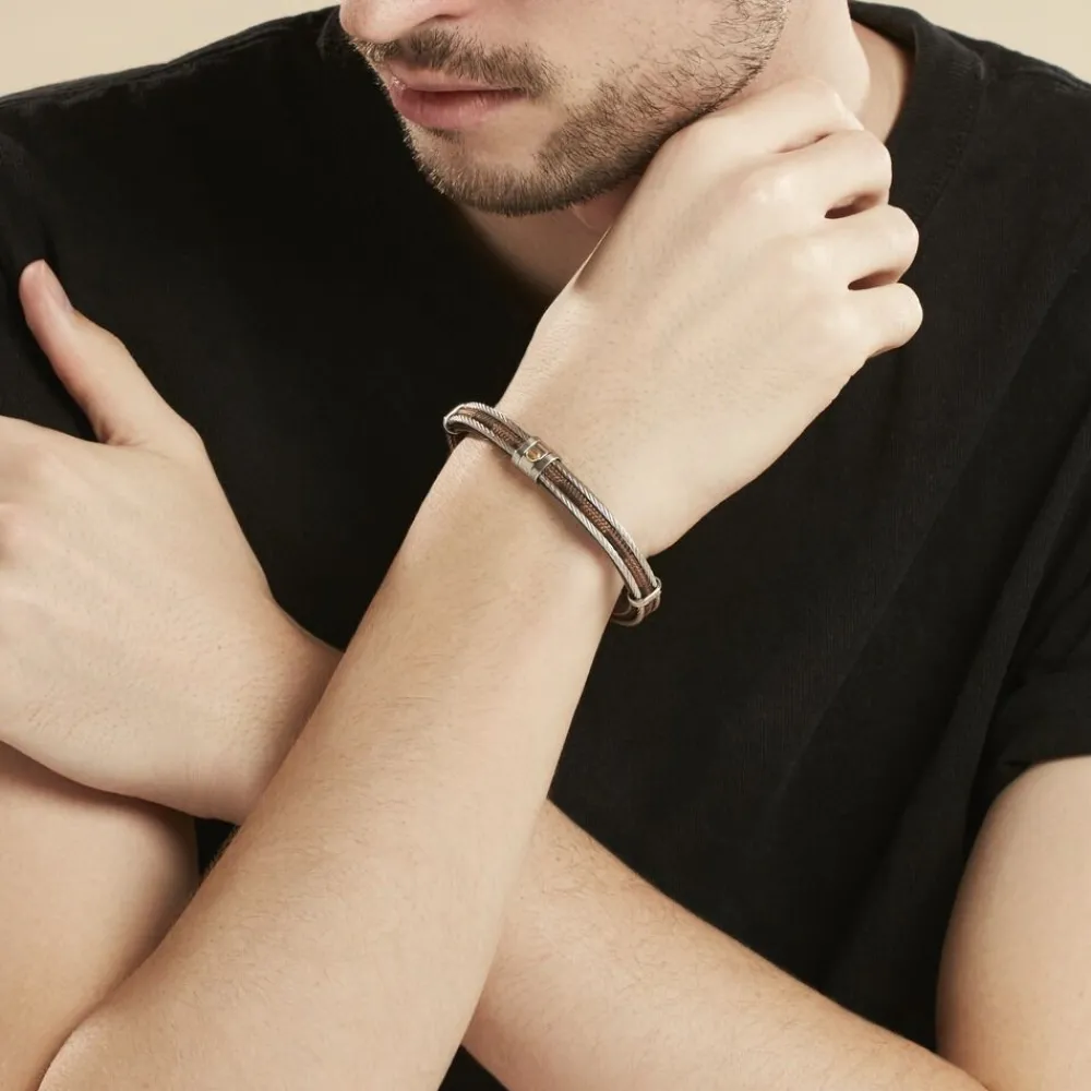 JOURDAN Bracelets Homme|Bracelets Acier Inoxydable > Bracelet Egra Acier Bicolore