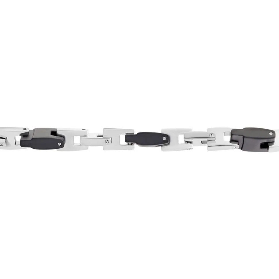 Bracelet Jourdan Homme Black Beal Acier Argente