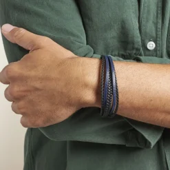 JOURDAN Bracelets Cuir|Bracelets Homme > Bracelet Homme Byron Acier Argente