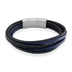 JOURDAN Bracelets Cuir|Bracelets Homme > Bracelet Homme Byron Acier Argente