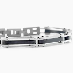 JOURDAN Bracelets Homme|Bracelets Acier Inoxydable > Bracelet Homme El Castillo Acier Bicolore Noir Et Blanc