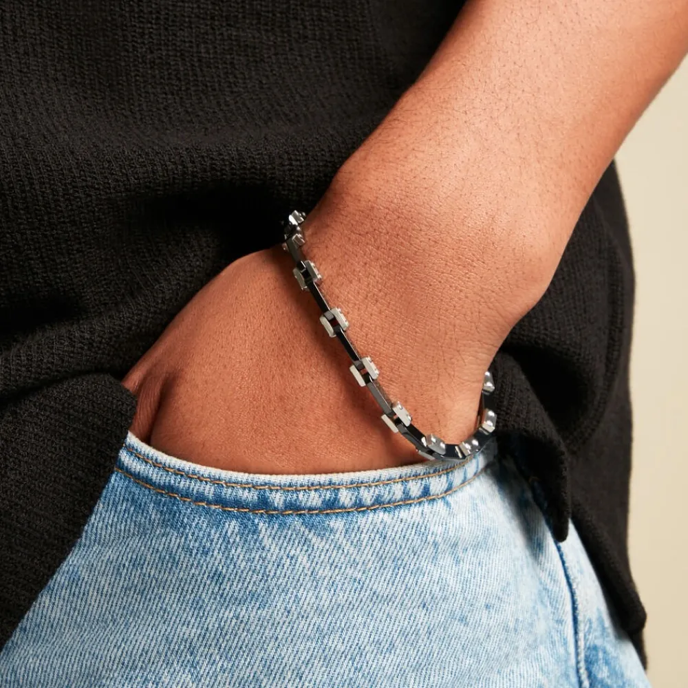 JOURDAN Bracelets Homme|Bracelets Acier Inoxydable > Bracelet Iain Acier Argenté
