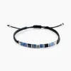 Bracelet Jourdan Jahan Acier Argenté Lapis Lazuli Agate