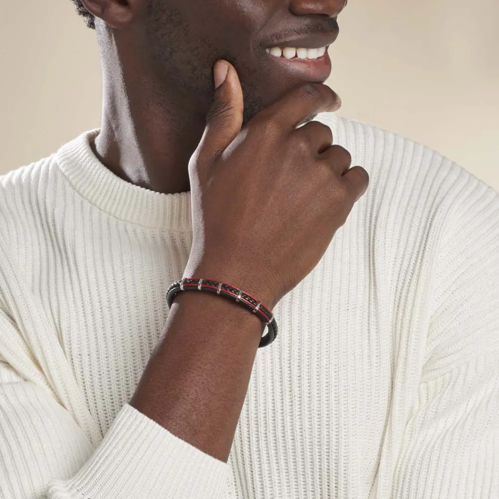 JOURDAN Bracelets Cuir|Bracelets Homme > Bracelet Kessel Acier Blanc