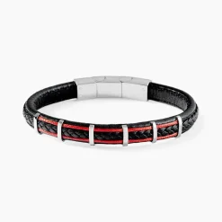 JOURDAN Bracelets Cuir|Bracelets Homme > Bracelet Kessel Acier Blanc