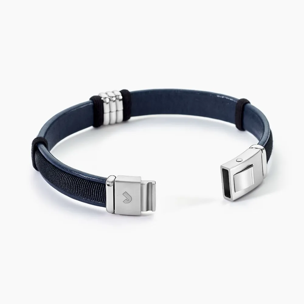 JOURDAN Bracelets Cuir|Bracelets Homme > Bracelet Orso Cuir Bleu