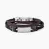 Bracelet Jourdan Thasos Cuir Noir Et Marron