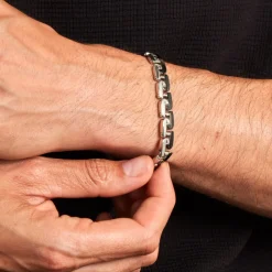 JOURDAN Bracelets Homme|Bracelets Acier Inoxydable > Bracelet Wild Acier Blanc Et Noir