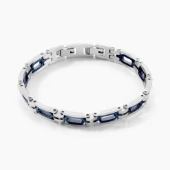 JOURDAN Bracelets Homme|Bracelets Acier Inoxydable > Bracelet Wild Acier Blanc Et Bleu