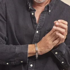 JOURDAN Bracelets Homme|Bracelets Acier Inoxydable > Bracelet Zephir Acier Bicolore Dore / Blanc
