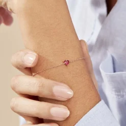 Marc Orian Bijoux Zirconium|Bracelets Chaînes > Bracelet Kelvyn Argent Rose Oxyde