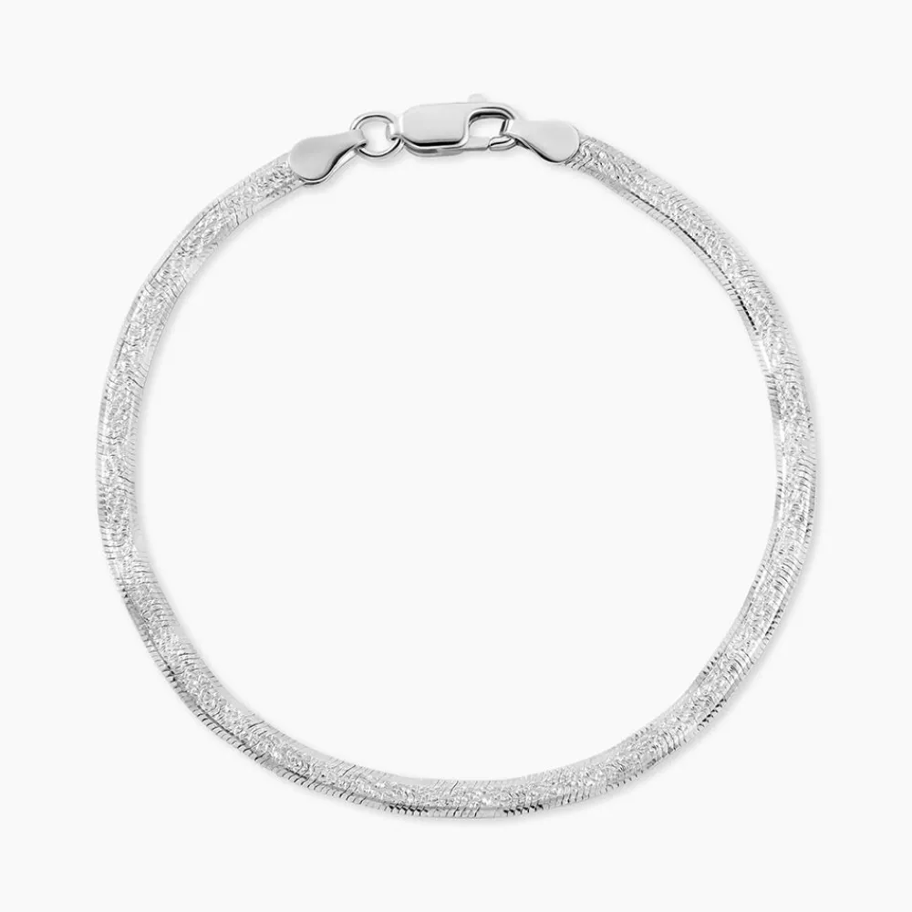 Marc Orian Bracelets Mailles|Bracelets > Bracelet Leonte Argent Blanc