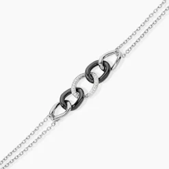 Marc Orian Bracelets|Idées Cadeaux Femme > Bracelet Link Argent Blanc Céramique Et Oxyde De Zirconium
