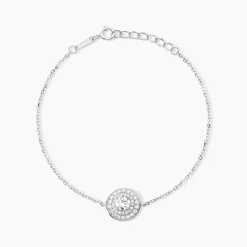 Bracelet Lumineuse Argent Blanc Oxyde De Zirconium