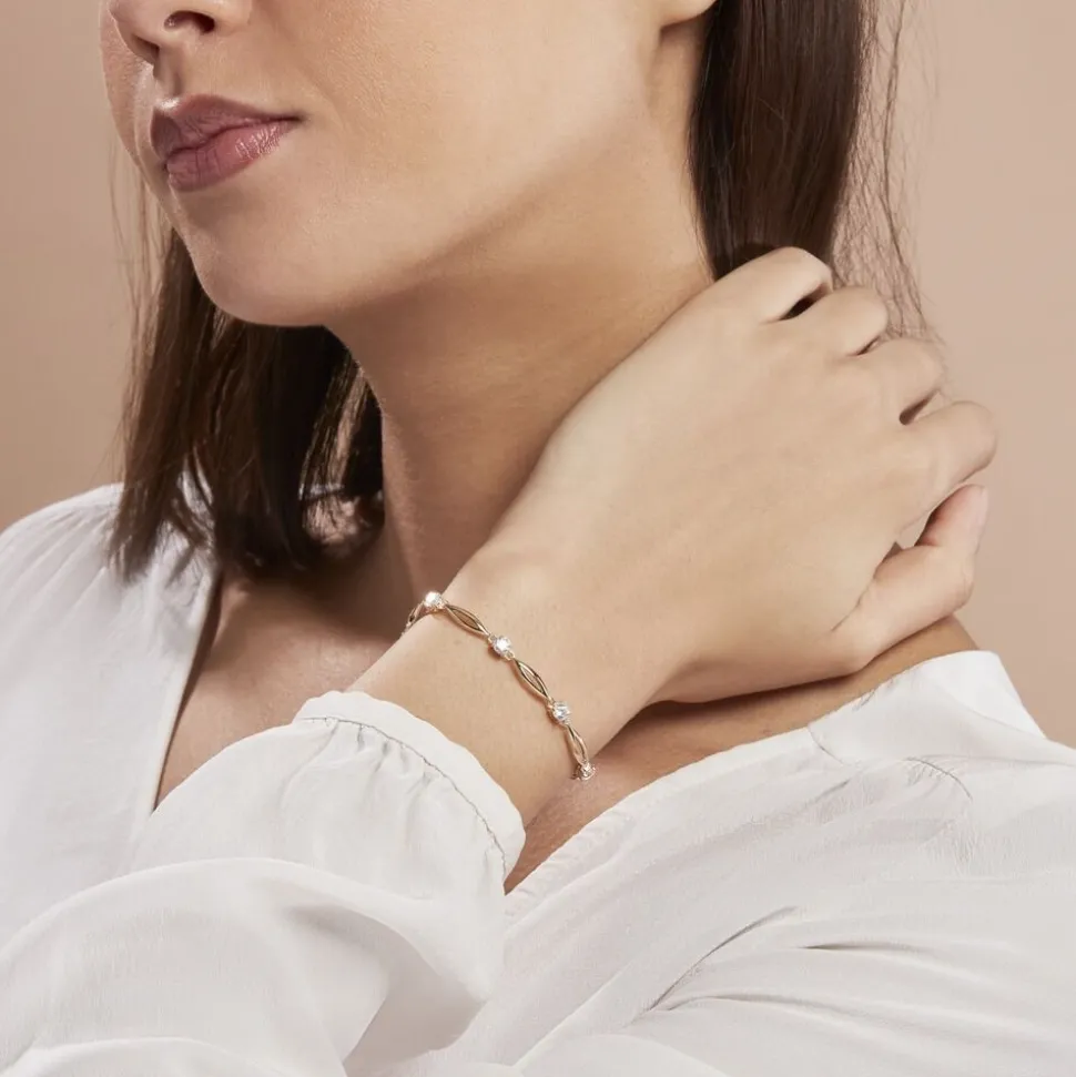 Bracelet Mimona Plaqué Or Jaune Oxyde De Zirconium