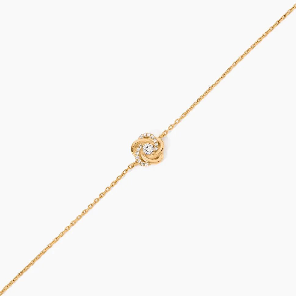 Bracelet Moisette Plaqué Or Jaune Oxyde De Zirconium