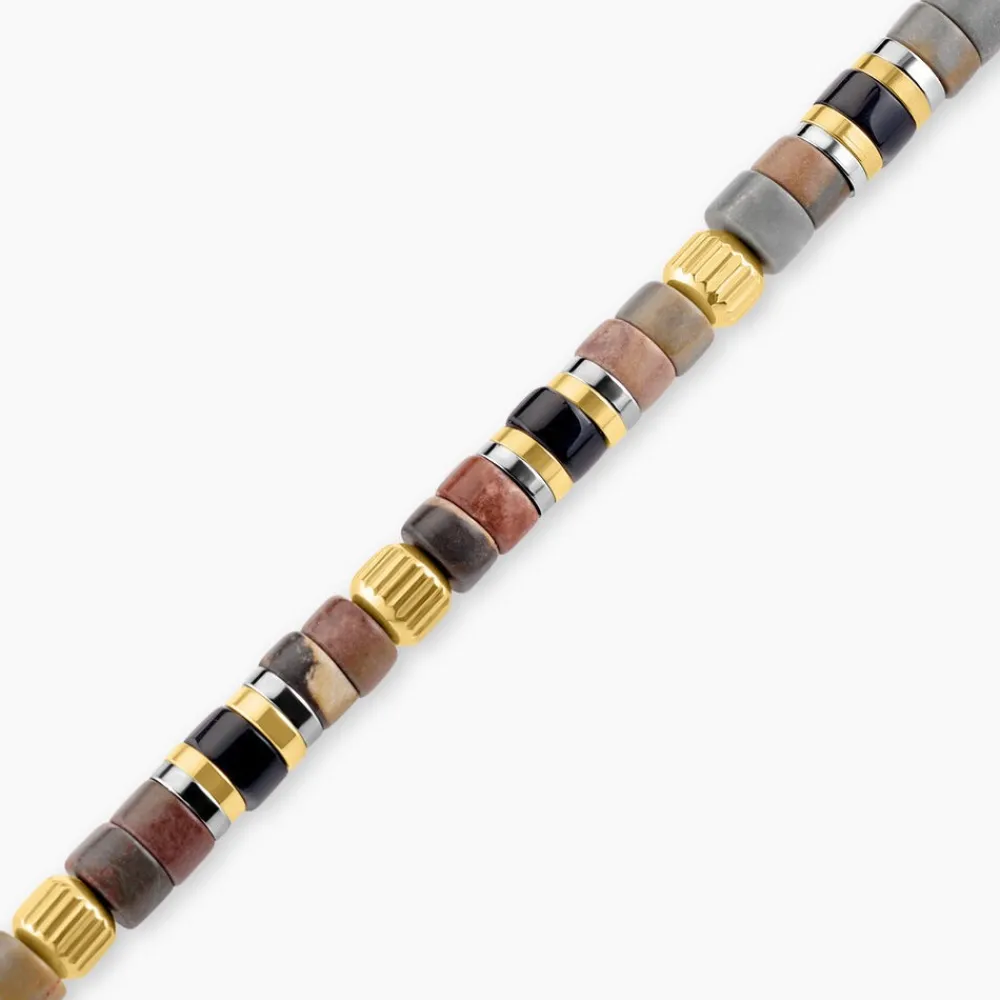 JOURDAN Bracelets Homme|Bijoux Homme > Bracelet Naturel Autres Tricolore Oeil De Tigre