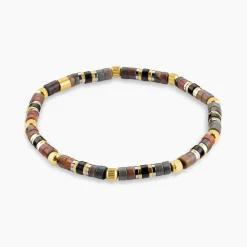 JOURDAN Bracelets Homme|Bijoux Homme > Bracelet Naturel Autres Tricolore Oeil De Tigre