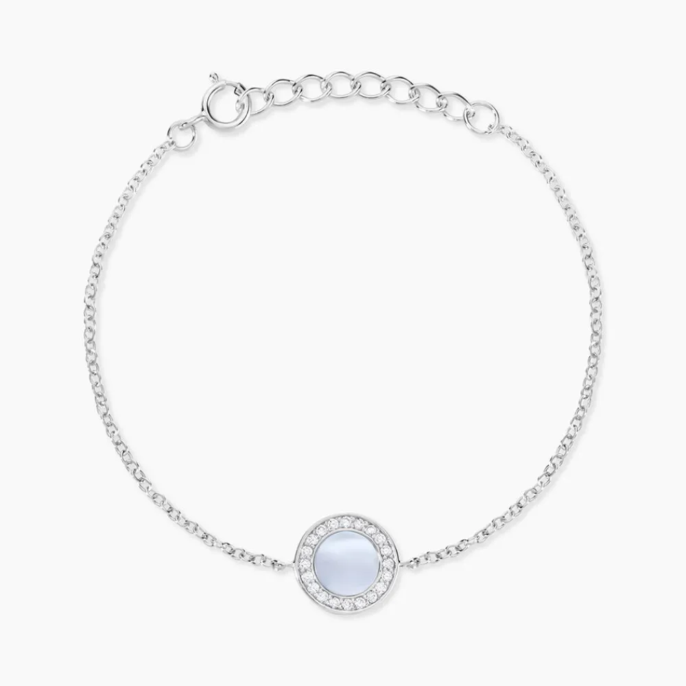 Marc Orian Bracelets|Idées Cadeaux Femme > Bracelet Nawala Argent Blanc Oxyde De Zirconium Et Nacre