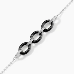 Marc Orian Bracelets|Bijoux Fantaisie > Bracelet Nowell Argent Blanc Oxyde De Zirconium Et Céramique